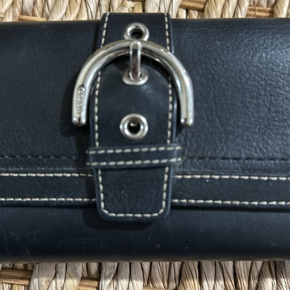 Black coach wallet. Lots of room for cards and checkbook. - Picture 2 of 6
